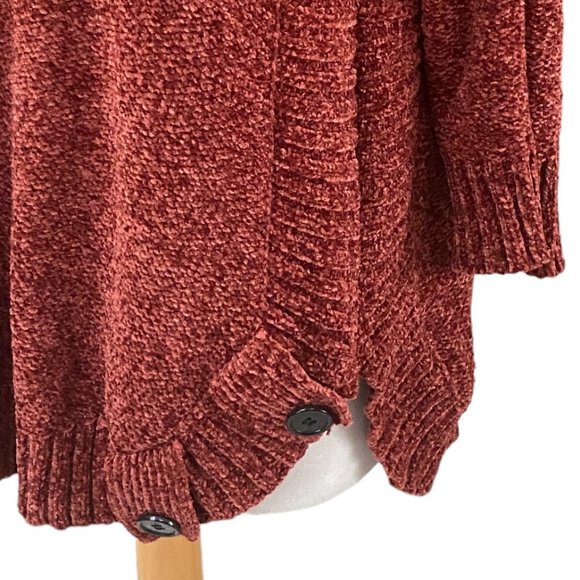 Soft Surroundings Chenille Cowl Neck Sweater Rust Cozy Boho Lagenlook Slouchy-M - Picture 4 of 12